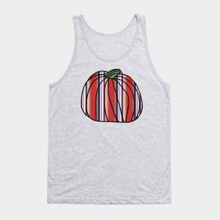 Halloween Horror Pumpkin Red Blue Stripes Tank Top